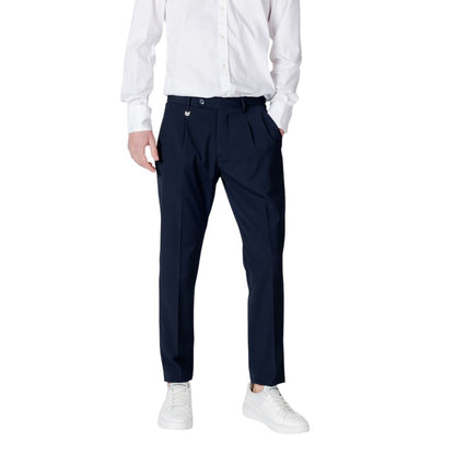 Blue Polyester Dress Pants