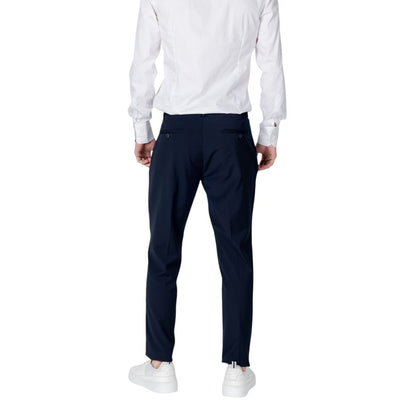 Blue Polyester Dress Pants