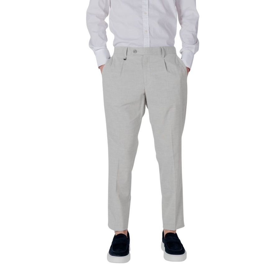 Gray Polyester Dress Pants