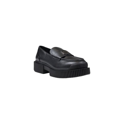Black Leather Platform Pumps