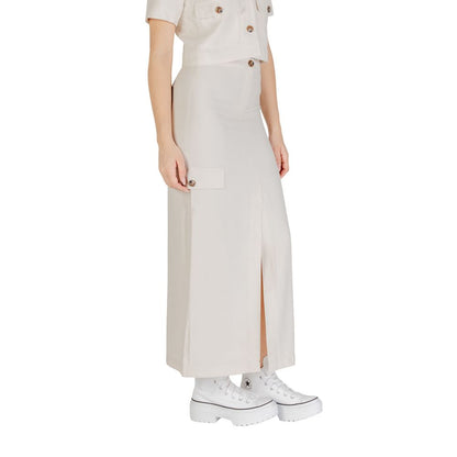 Bicolor Viscose Long Skirt