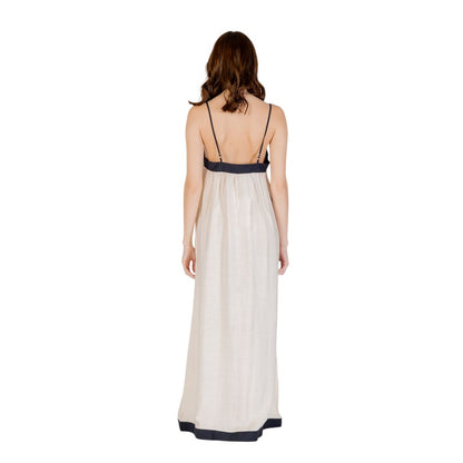 Beige Nylon Long Dress
