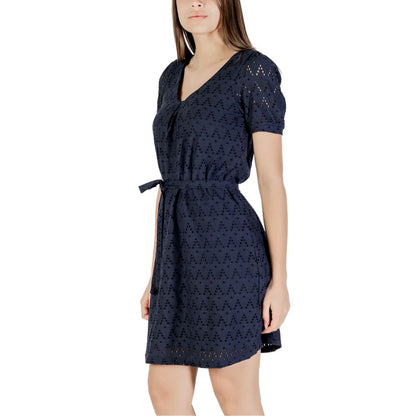 Blue Recycled Polyester Short Dress