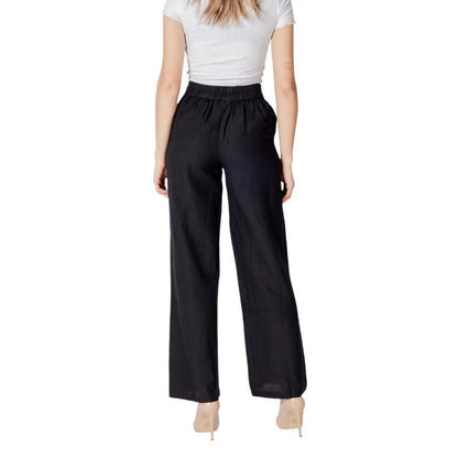 Black Viscose Flared Pants