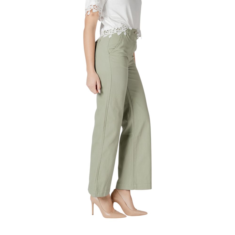 Green Cotton Relaxed Fit Jeans