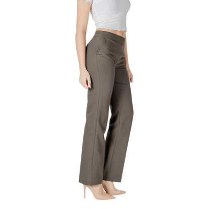Green Cotton Casual Pants