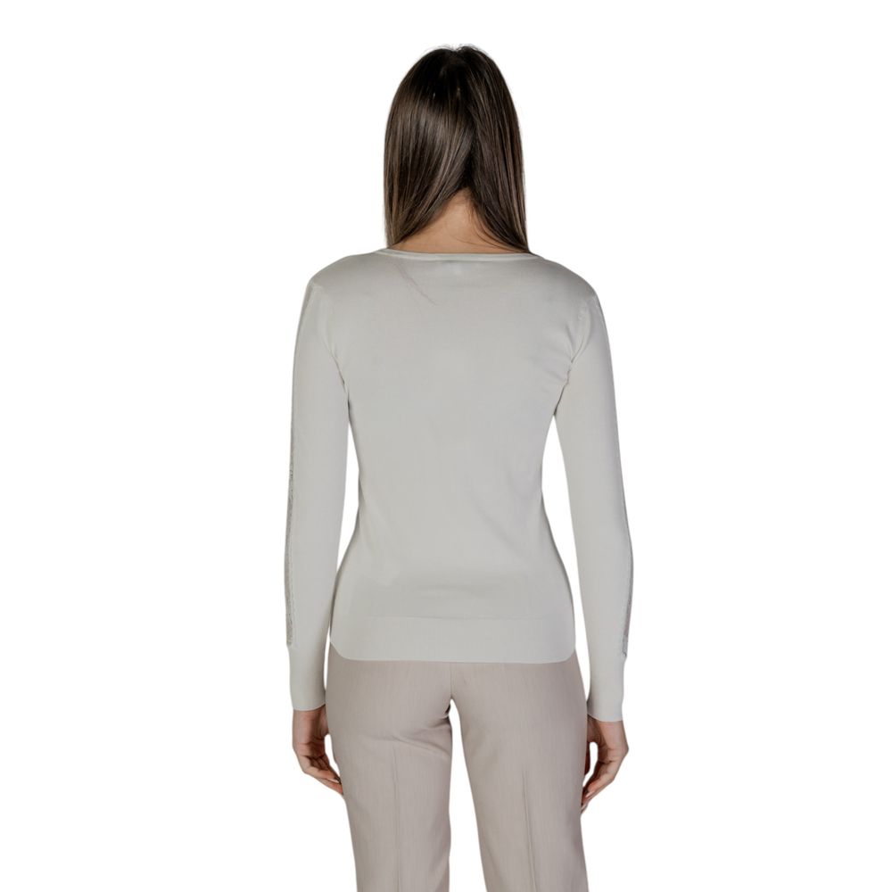 Cream Viscose Long Sleeve T-Shirt