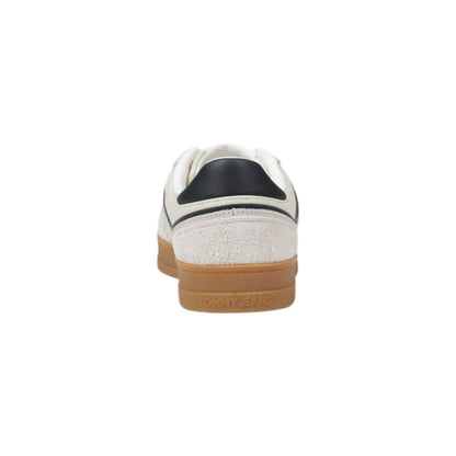 Cream Leather Low Top Sneakers