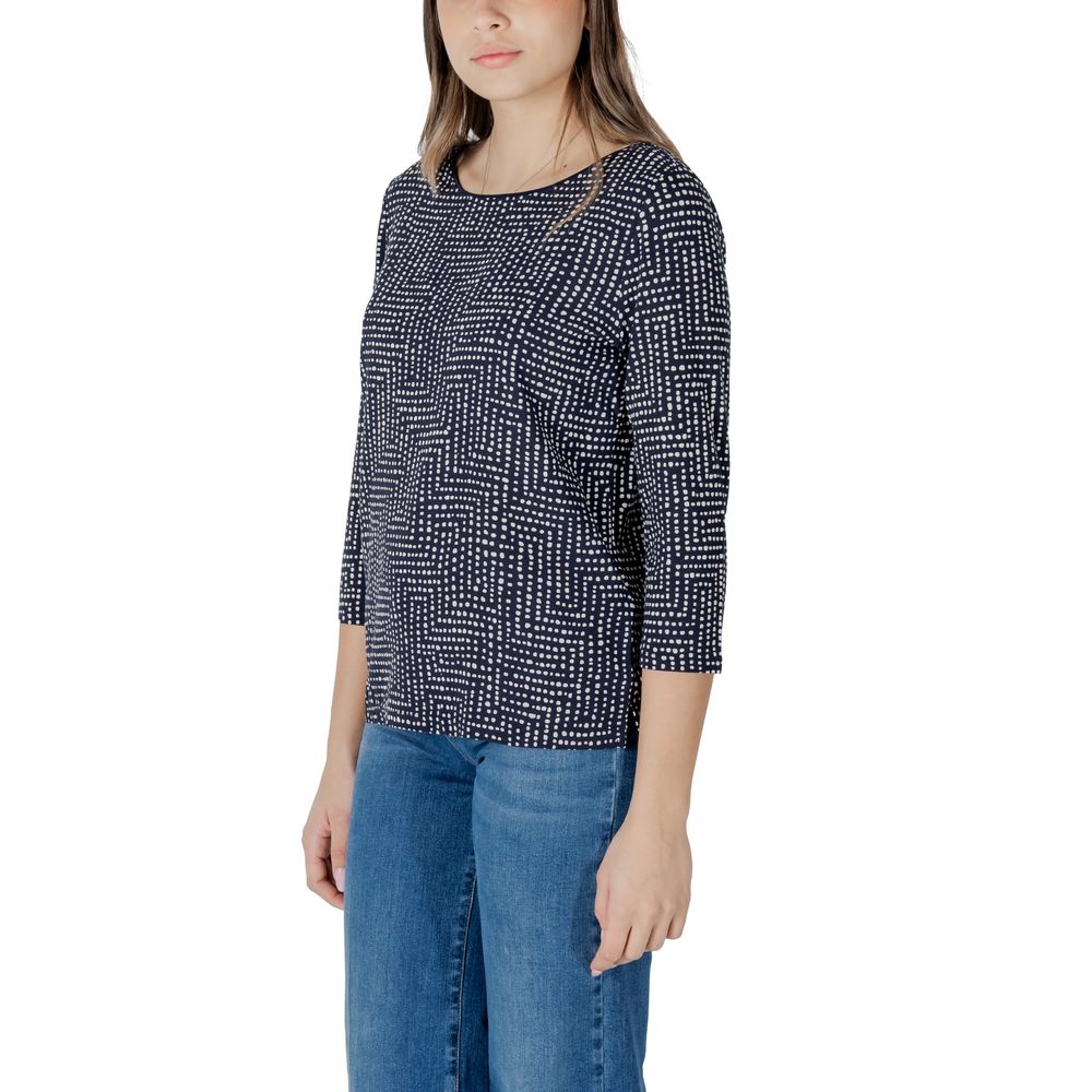 Blue Viscose Long Sleeve T-Shirt