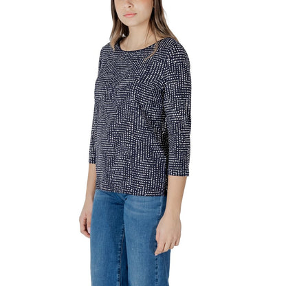 Blue Viscose Long Sleeve T-Shirt