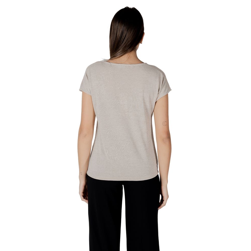 Beige Polyester T-Shirt