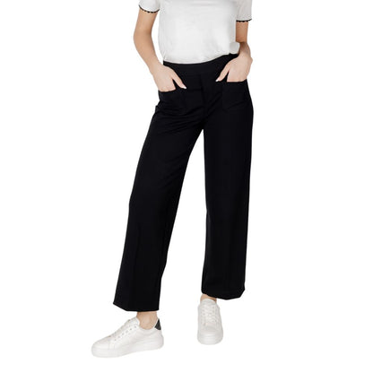 Black Viscose Casual Pants