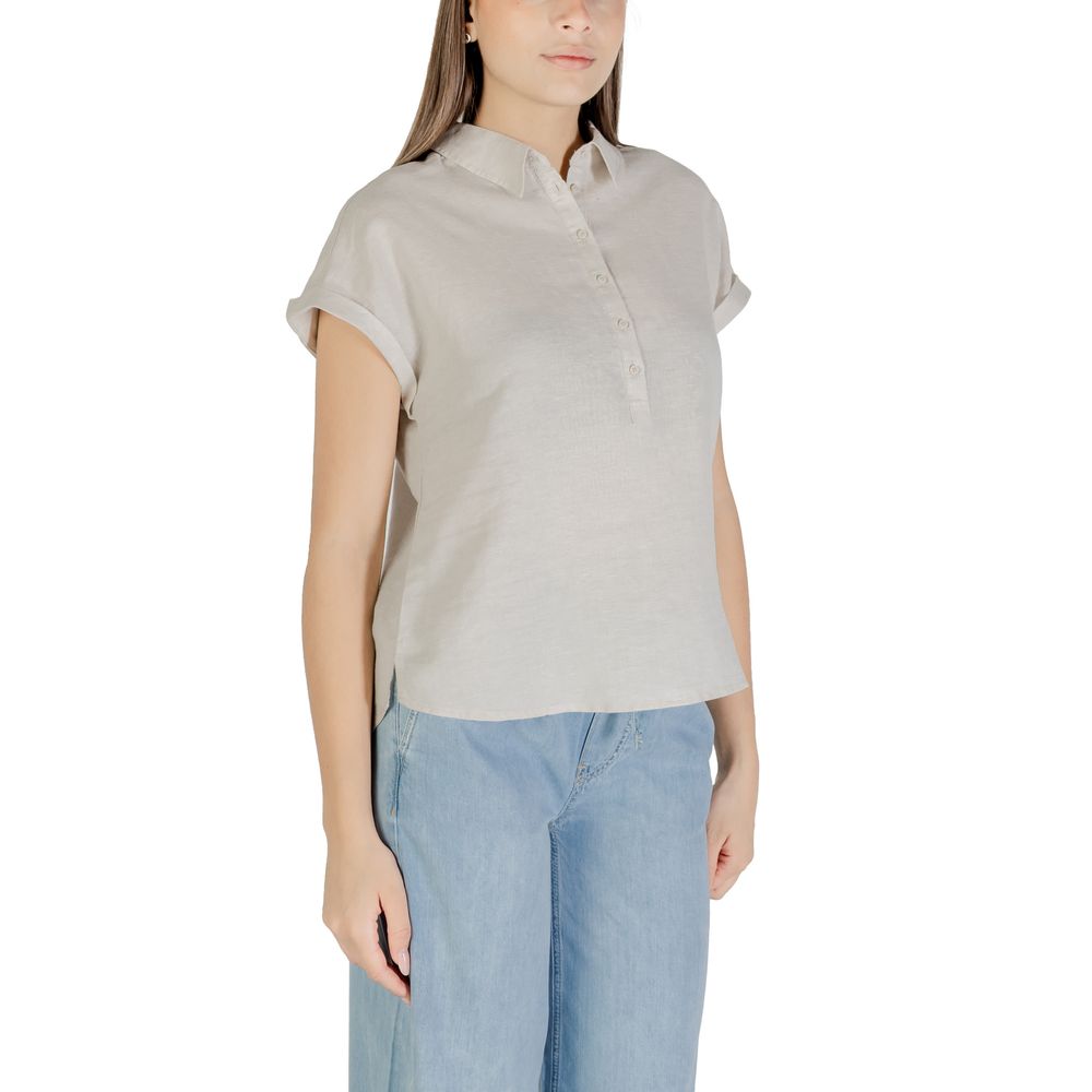 Bicolor Linen Blouse