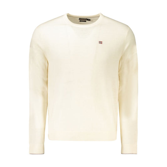 White Wool Men Sweater