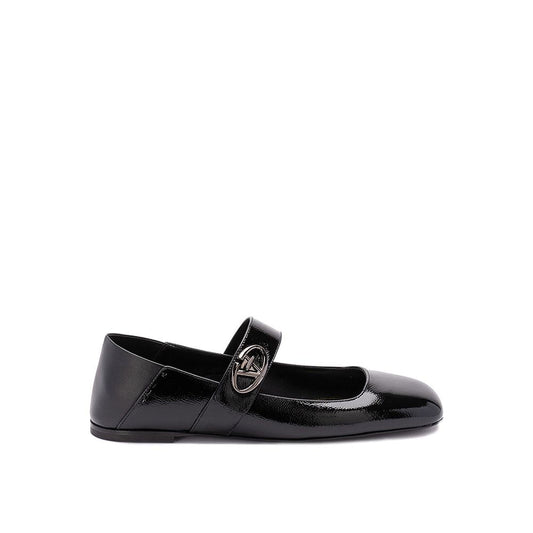 Leather Locker Ballerina Flats