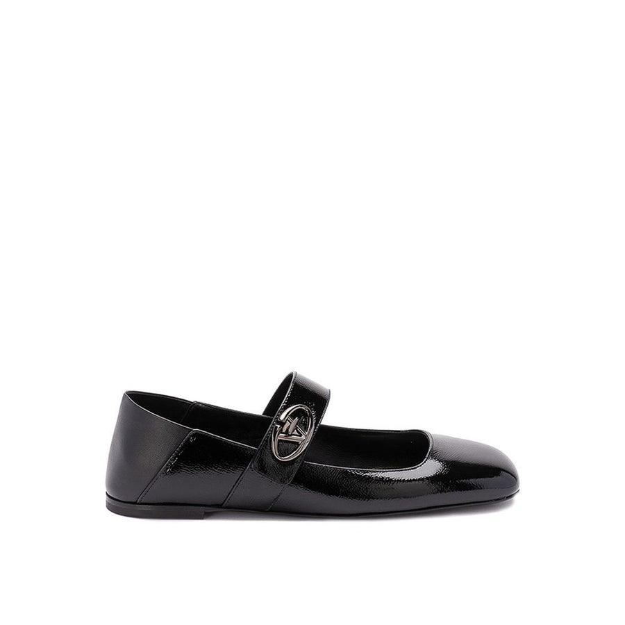 Leather Locker Ballerina Flats