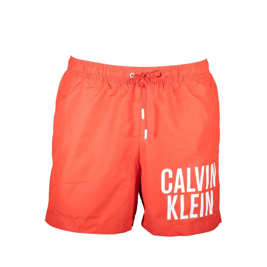 Red Recycled Polyester Men's Swim Boxer