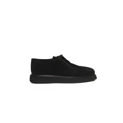Black Calfskin Men Derby Shoe