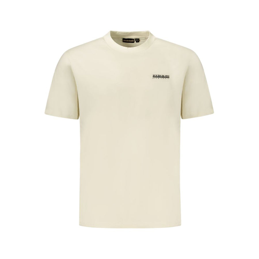 Beige Cotton Men T-Shirt