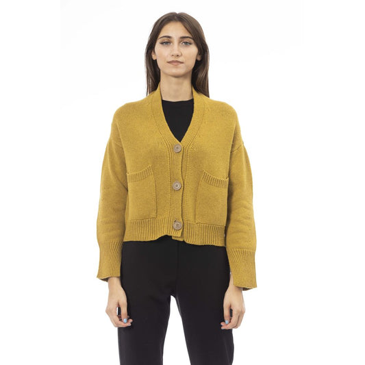Yellow Merino Wool Cardigan
