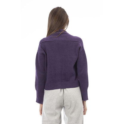 Purple Merino Wool Cardigan