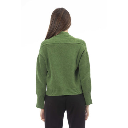 Green Merino Wool Cardigan