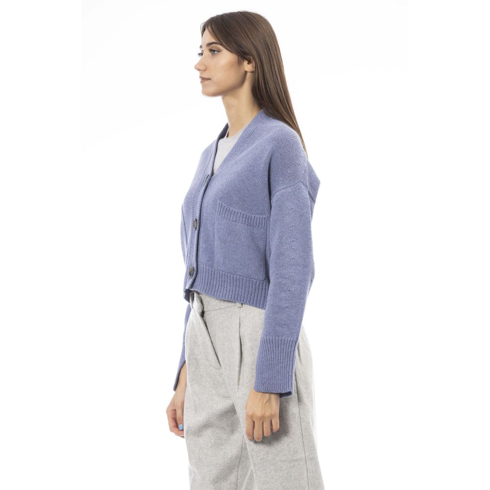 Light Blue Merino Wool Cardigan