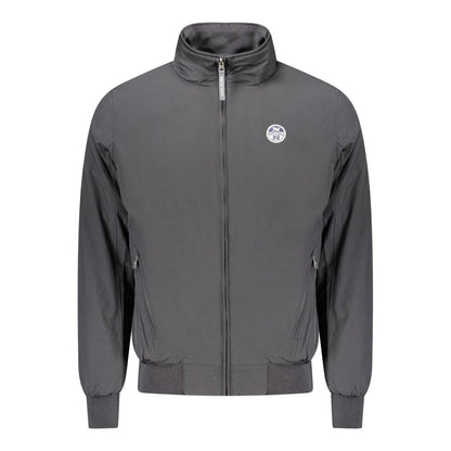 Black Polyester Men Jacket