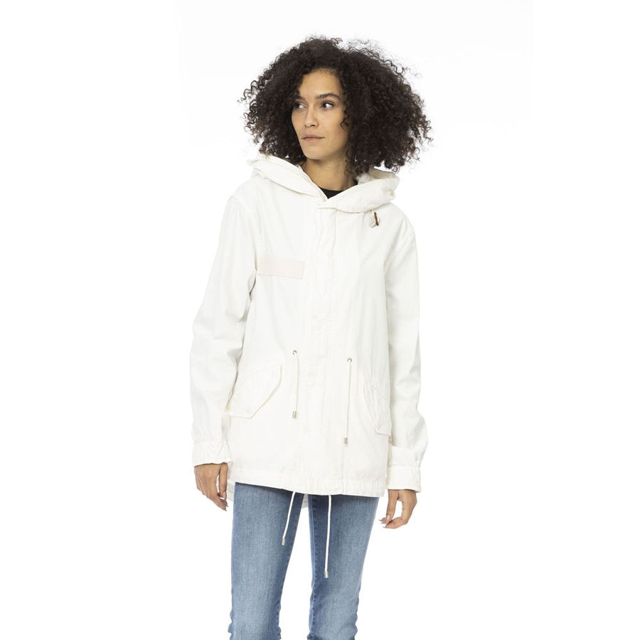 White Cotton Women Parka