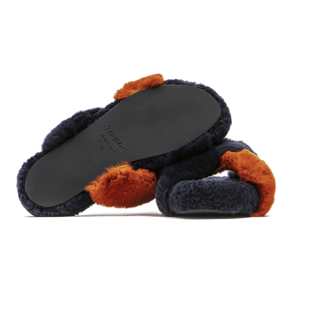 Blue Rabbit Fur Sandal