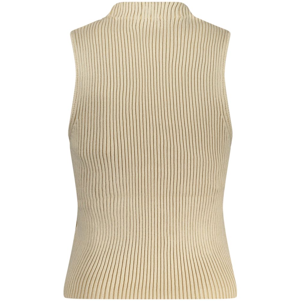 Beige Cotton Tank Top