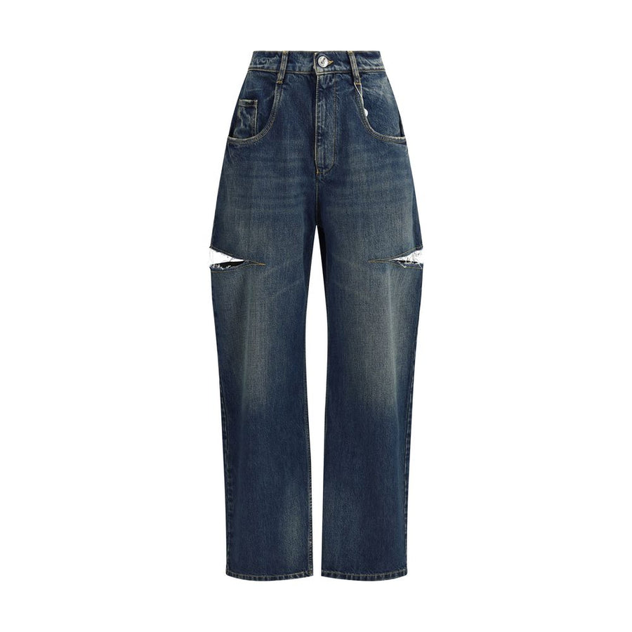 Denim Jeans with Cut-Out Detail