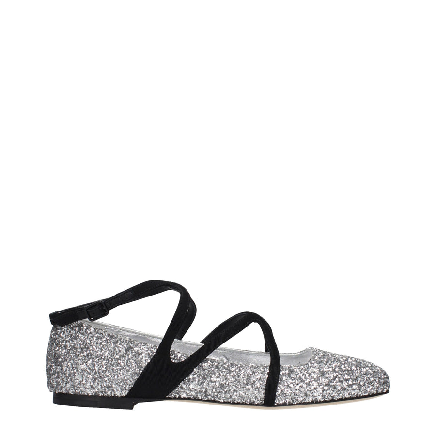 Gray Plastic Ballet Flats