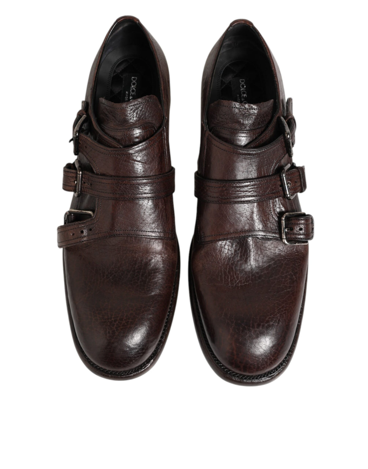 Brown Leather Monk Strap Formal Derby Shoes
