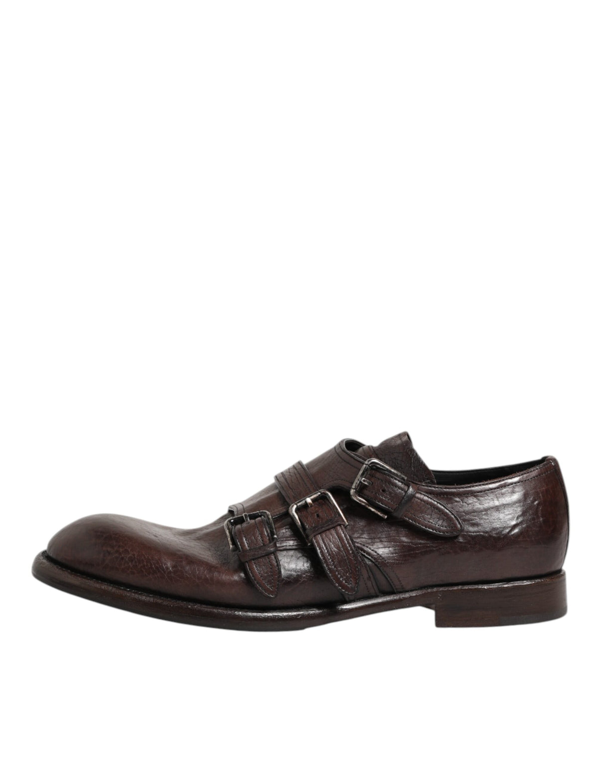Brown Leather Monk Strap Formal Derby Shoes
