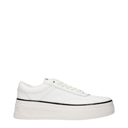 White Leather Platform Sneakers