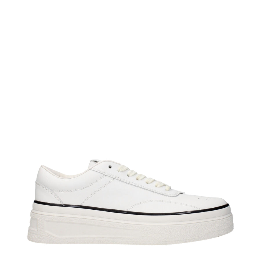 White Leather Platform Sneakers