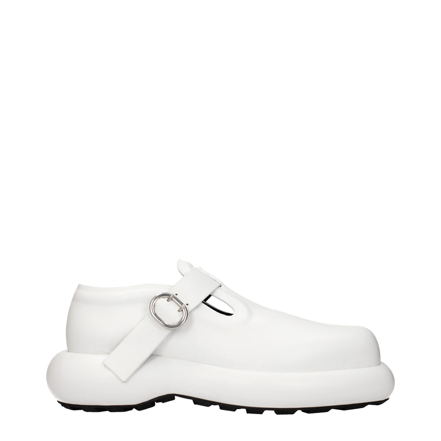 White Leather Slip-On Loafers