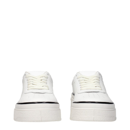 White Leather Platform Sneakers