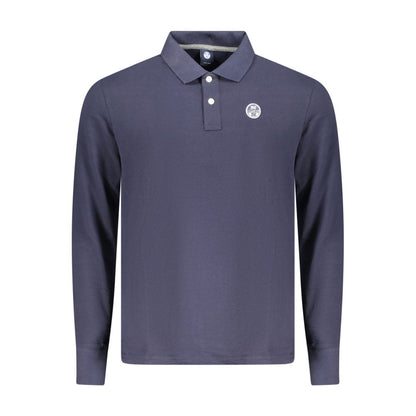 Blue Cotton Men Polo Shirt