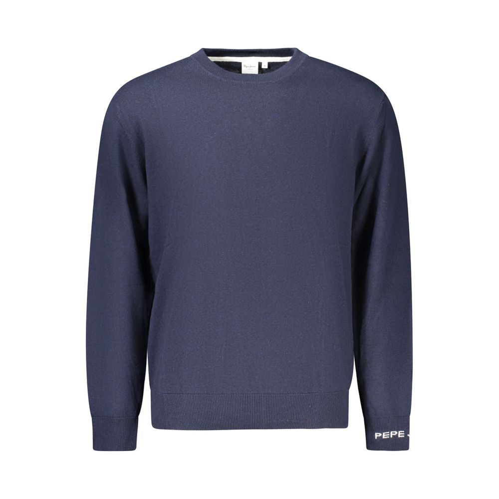 Blue Cotton Men Sweater