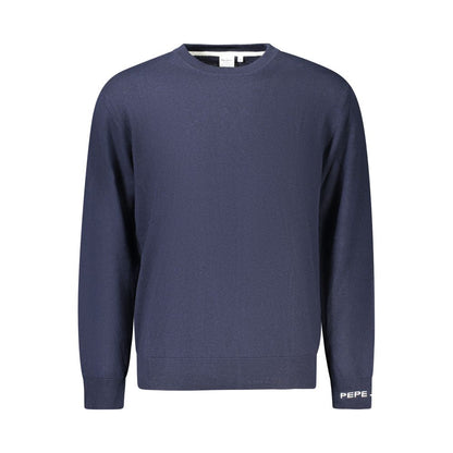 Blue Cotton Men Sweater