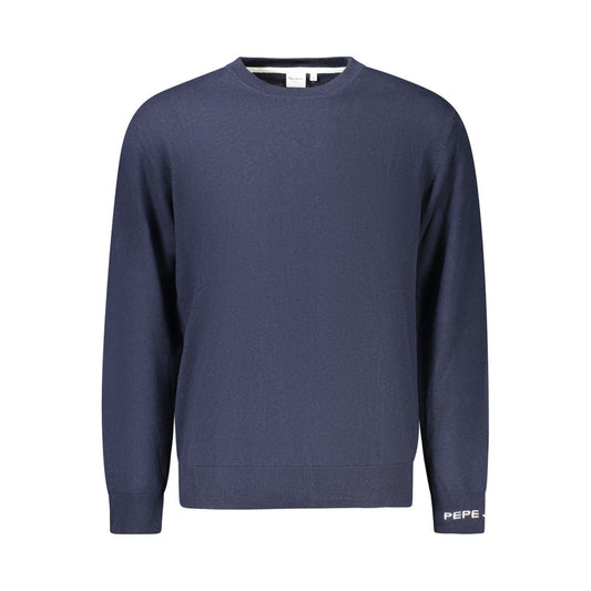 Blue Cotton Men Sweater