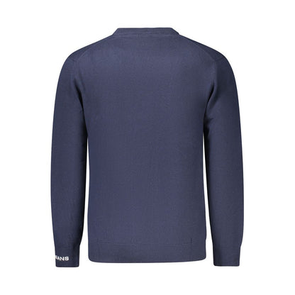 Blue Cotton Men Sweater