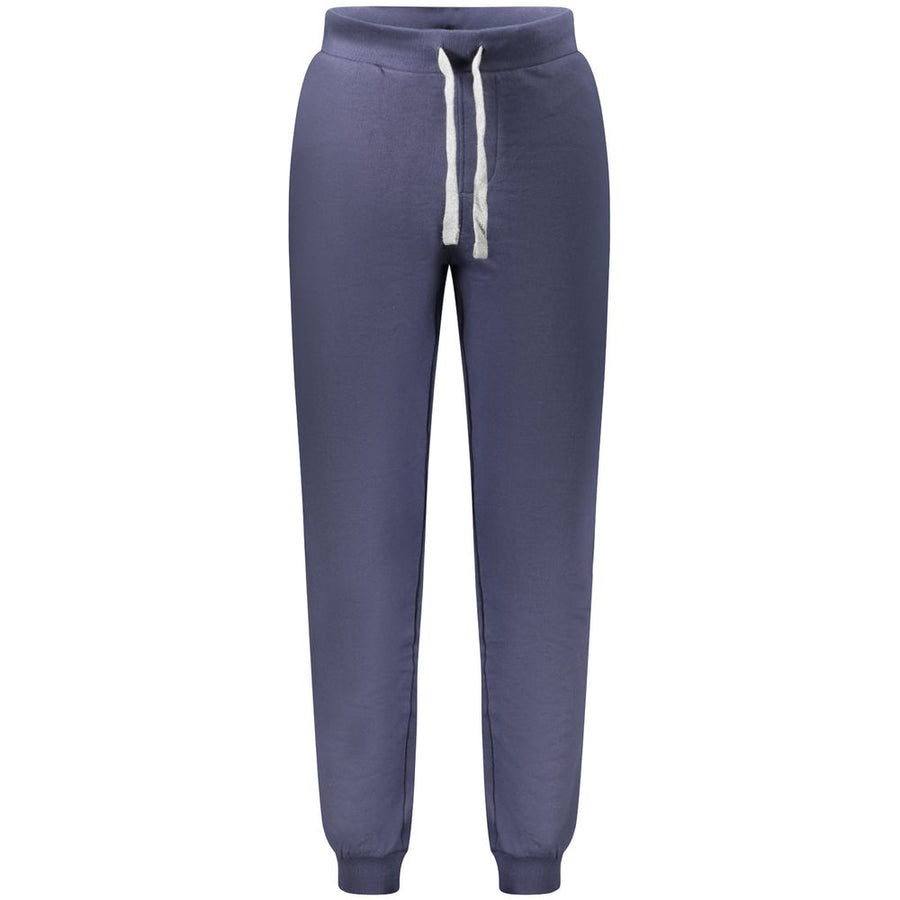 Blue Cotton Men's Track Pant