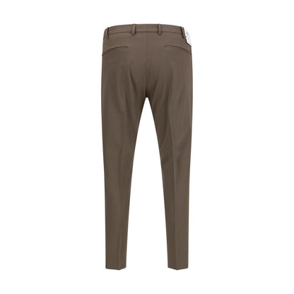 Brown Fleece Wool Casual Pants