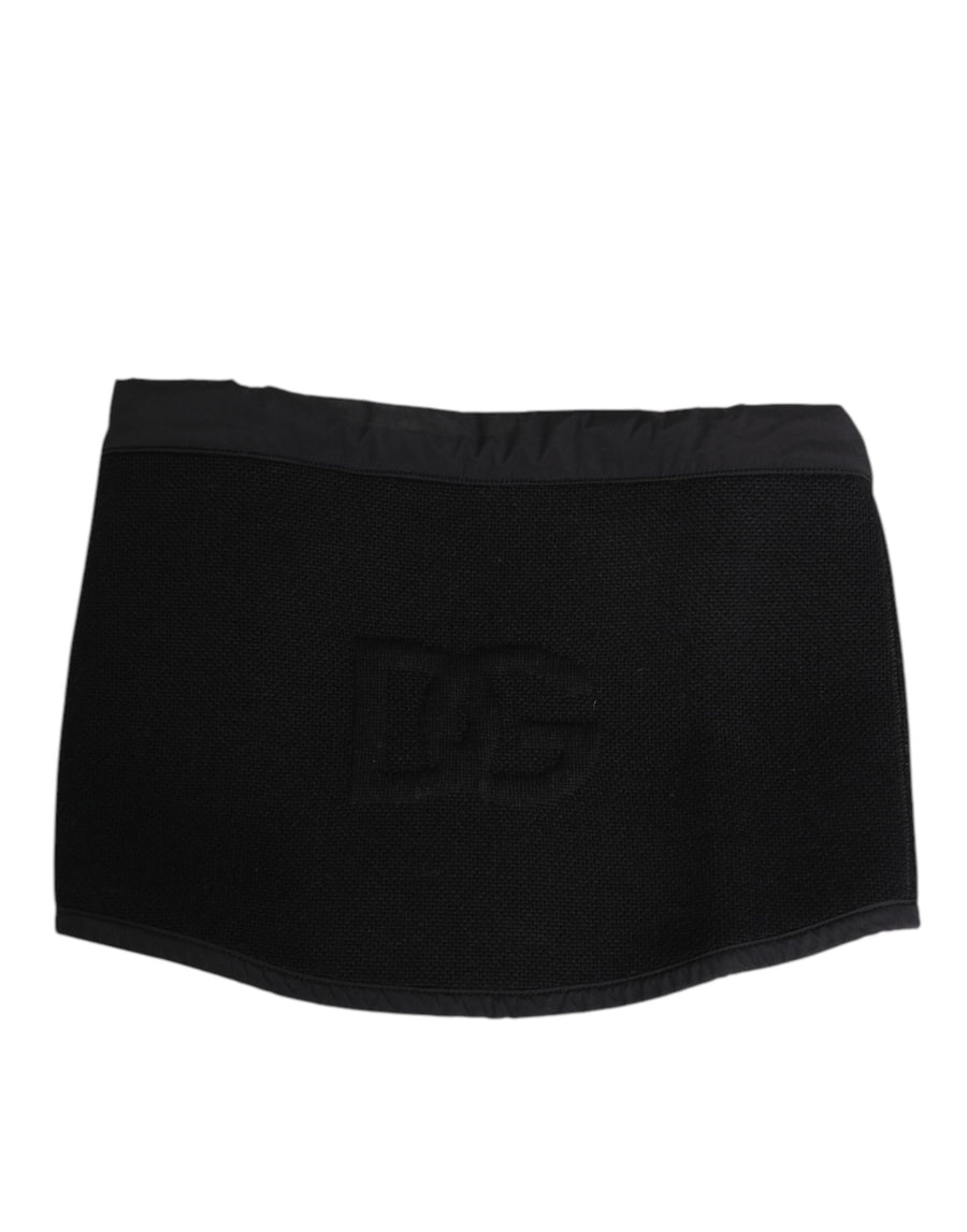 Black Lace Stole Knitted DG Logo Men One Size  Scarf