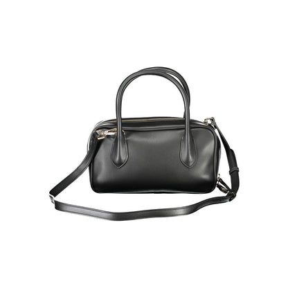 Black Polyethylene Women Handbag