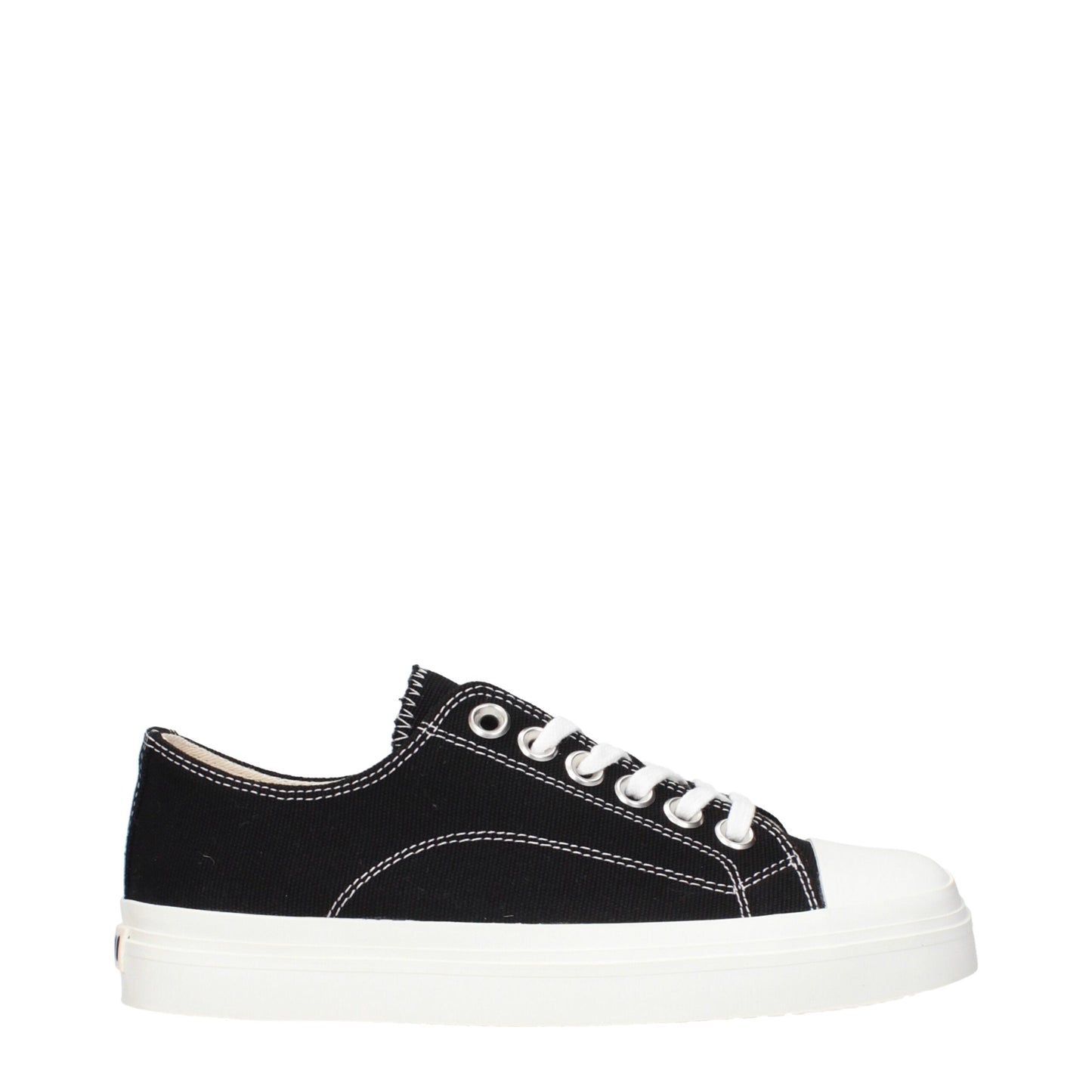 Black Fabric Low Top Sneakers