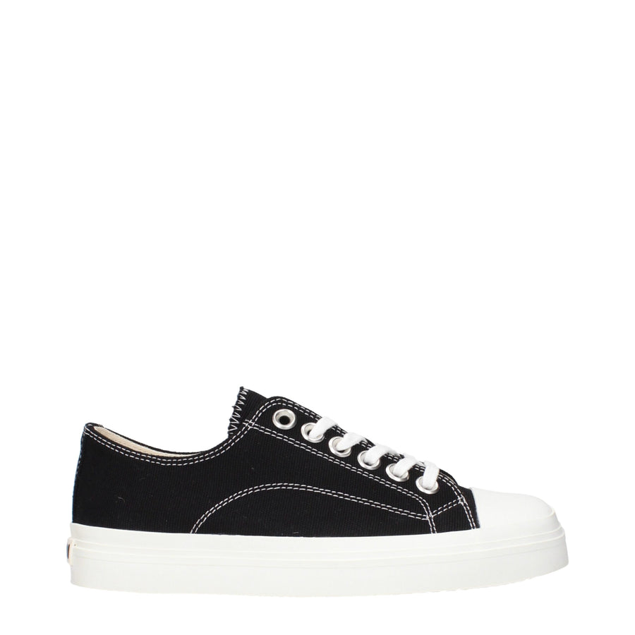 Black Fabric Low Top Sneakers